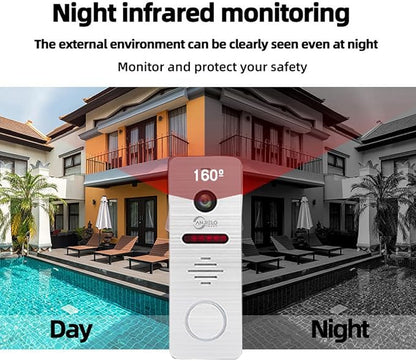 1080P Tuya Wired Video Door Phone 10 Inch Full Touch Monitor Wireless WiFi Smart Home Intercom System with RFID Doorbell Camera Unlock Record Motion,Weatherproof Video Doorbell,32G