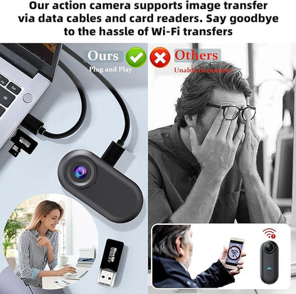 Mini Body Camera 1080P,128G Wearable Action Cam with Magnetic Charging Case, Thumb Size POV Camera, Premium Portable Camcorder Mount Anywhere for Work, Outdoors Activities, Pet