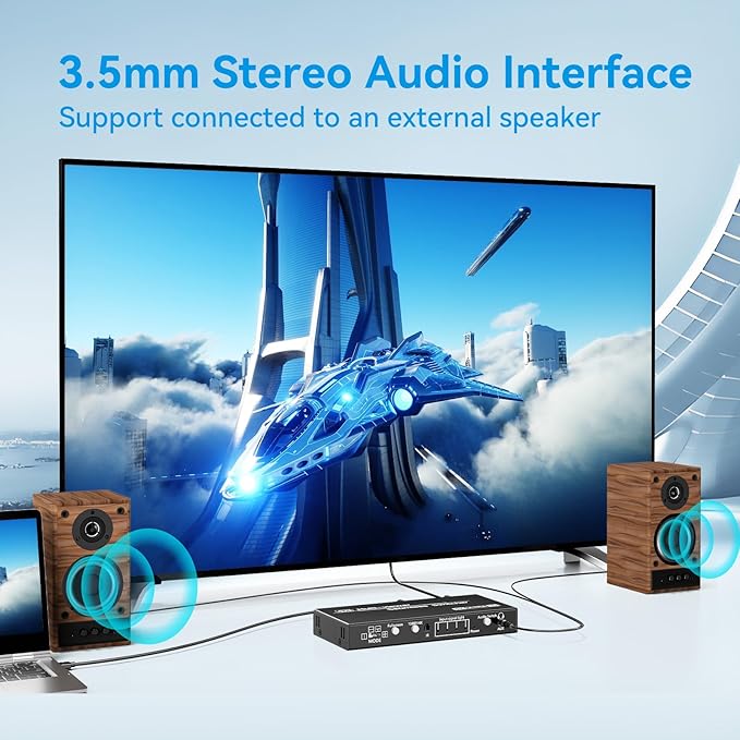 HDMI Quad Multiviewer Switch 4x1,Seamless Switcher 4 in 1 Out Switcher with IR Remote,Support 1080p 60Hz，3.5mm Audio Output,Upgrade 10 Viewing Modes for Security Camera, Advertising, Meeting