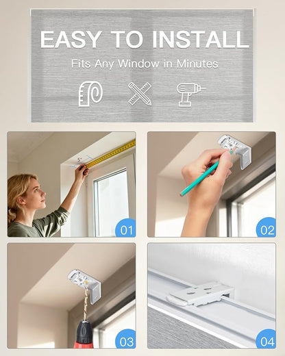 Motorized Roman Shades for Windows, Custom Light Filtering Roman Blinds with Remote, Smart Privacy Window Shades for Living Room Kitchen Office, Alexa & Google Home Compatible, App Control via RF Hub