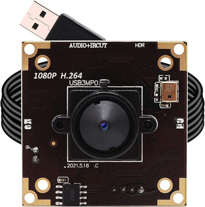 ELP USB Camera WDR H.264 3megapixel 1536p Camera Module for Computer,3mp AR0331 Camera Module with Microphone Mini UVC USB2.0 Webcam Board,WDR 100db 3.7mm Pinhole Hidden USB Camera Module for Most OS