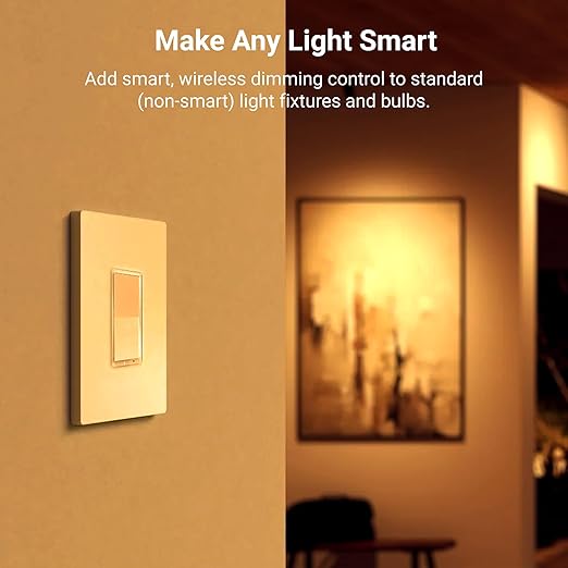 HALO Pure Smart Wi-Fi Dimmer Switch for Traditional Non Smart Dimmable Lights, 120V Hardwired Single Pole 3-Way Compatible with Alexa Google Assistant Voice Control - SWW-DIM-WH