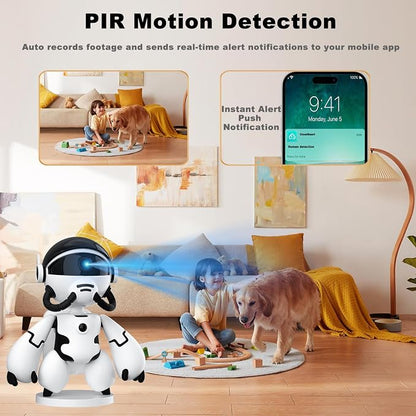 2K Indoor Robot Camera, 5G/2.4G WiFi Indoor Security Camera for Baby Pet