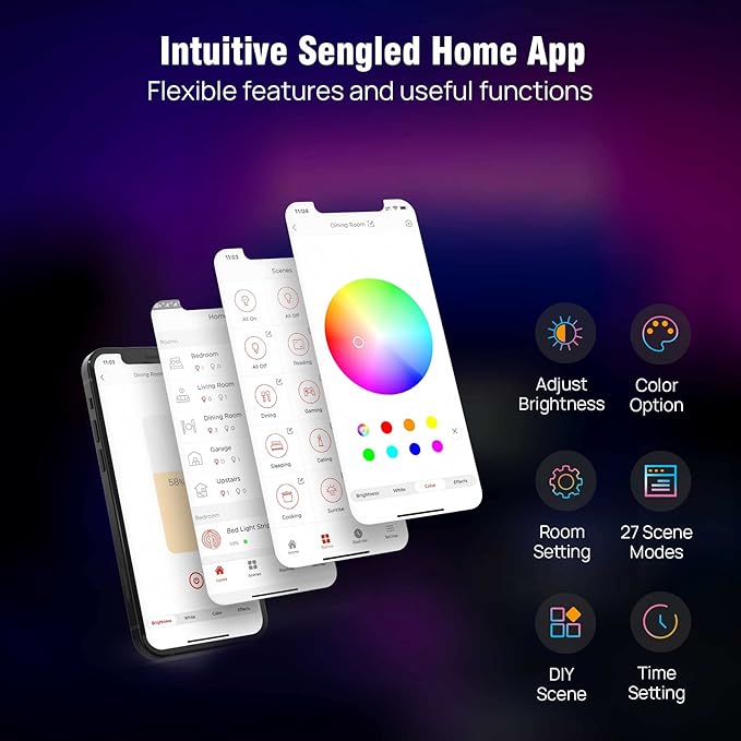 Sengled Zigbee LED Strip Lights Starter Kit - 16.4ft RGBW Smart Light Strip, Hub & Switch, Alexa & Google Compatible, 2000-6500k Dimmable, 1800 Lumens, 21W