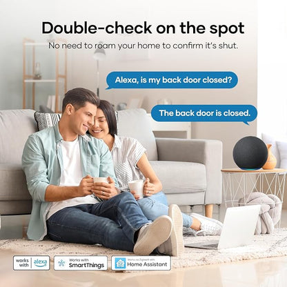 2 Pack Zigbee Door Sensor, Mini Smart Contact Sensor for Home Automation, Kid Safety, Compatible with SmartThings, Alexa, Home Assistant, Aeotec, Hubitat, Homey, Zigbee Hub Required