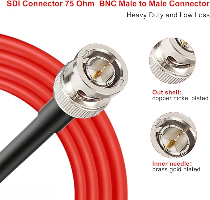 XRDS 150FT SDI Cable, 12G 75ohm RG6 BNC Supports HD-SDI/3G/6G/4K for Video Security Camera