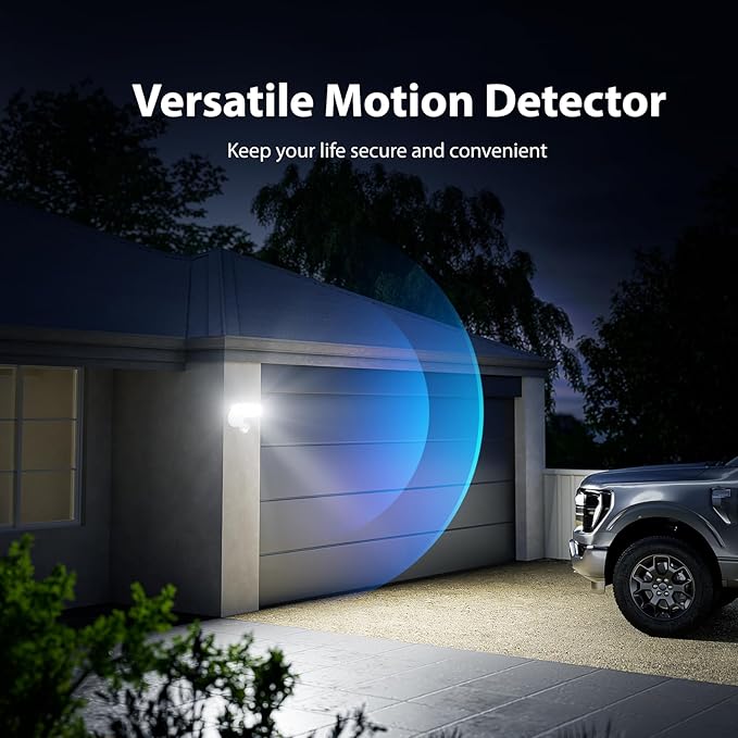 Onforu 3 Pack 75W Motion Sensor Outdoor Lights, 7000lm Dusk to Dawn Flood Light, LED Security Light with 3 Head, IP65 Waterproof Exterior Floodlight, 6500k Wall Light for Entryway Stairs Yard Garage