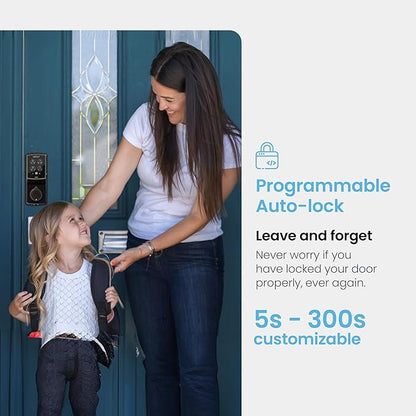 Lockly Secure Pro Bluetooth Smart Door Lock, Keyless Entry with PIN Genie® Digital Keypad, 3D Biometric Fingerprint Sensor Front Door Lock Deadbolt, Voice Control & Auto Lock - Deadbolt Edition