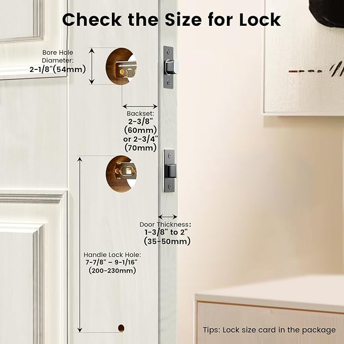 Lockzo Smart Door Lock with Handle, Keyless Entry Door Lock Deadbolt Handle Set, Built-in WiFi Deadbolt Smart Lock for Front, Fingerprint, Keypad Code, App Control, Voice Control