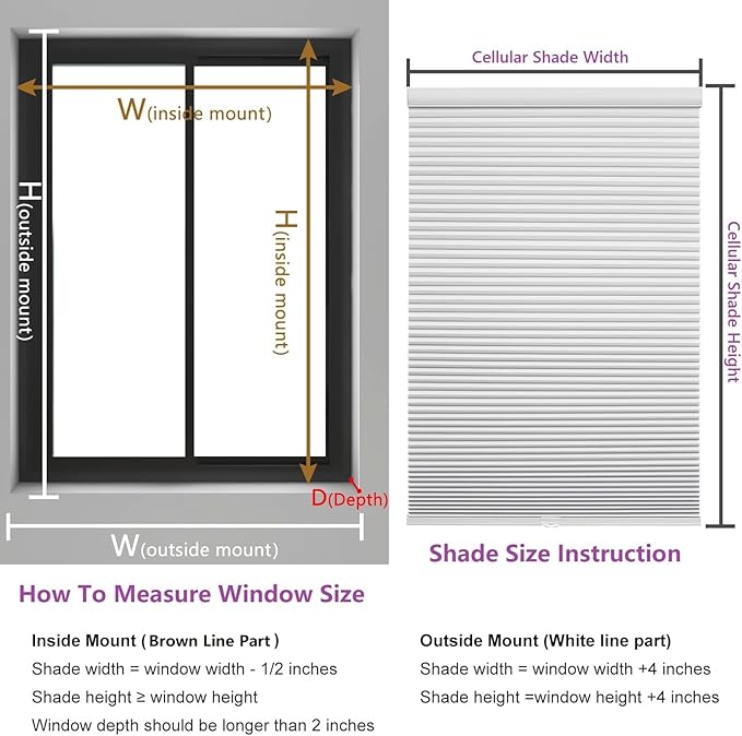 Changshade Custom Size Cellular Window Blinds Cordless, Light Filtering Pleated Honeycomb Shades, 1.5 inch Single Cell Cellular Shades for Bedroom, Bathroom, French Door, Beige, JZCMC-CEL-BG-D