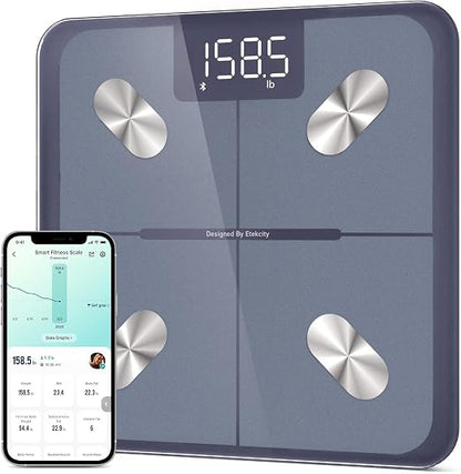 Etekcity Smart Scale for Body Weight & Fat Percentage,Digital Bathroom Accurate Weighing Machine for People's BMI Muscle,Bluetooth Electronic Body Composition Monitor Syncs with App,400lb (Pack of 6)