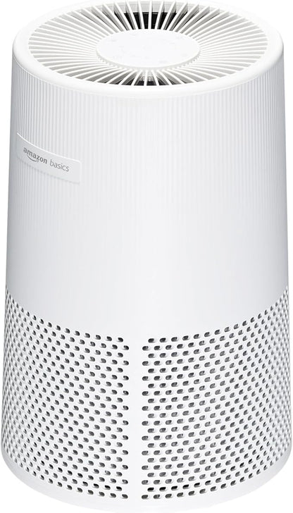 Amazon Basics Air Purifier for Home and Office, With Activated Carbon, 3 Speeds, Timer, Sleep Mode (32db), Energy Star Certificate, Covers Up to 1067 Sq ft, White