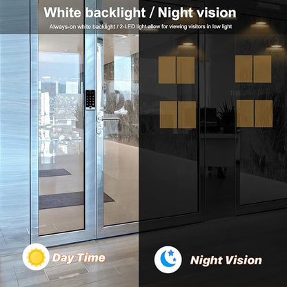Smart WiFi Video Intercom & Doorbell Tuya Access Control System, All-Metal Fingerprint Keypad 1080P Night Vision Camera, Video Monitoring, Fingerprint/Password/Card/Tuya APP Remotely Unlock