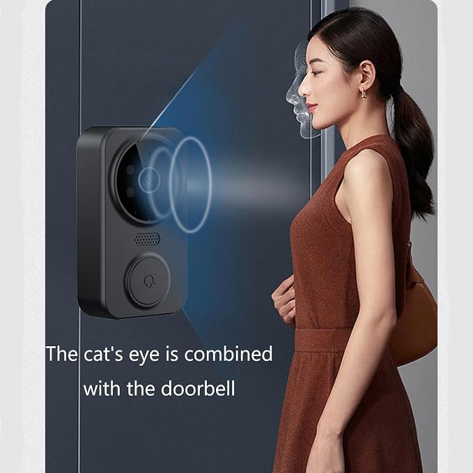 Video Doorbell, Video Intercom System, Smart Video Doorbell, Wireless Video Doorbell with Camera and Monitor with 4.3 Inch 1080P HD Monitor / 170° Viewing Angle/Night Vision/Two Way Voice