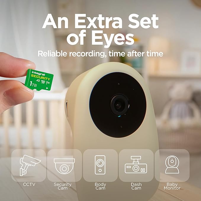 Integral 128GB High Endurance microSD Card, UHS-I V30 U3 A2, 4K for CCTV, Dash Cams, Home Security, Baby Monitors & Body cams, Up to 24 Hours Overwrite and 24,000 Hours Continuous Recording