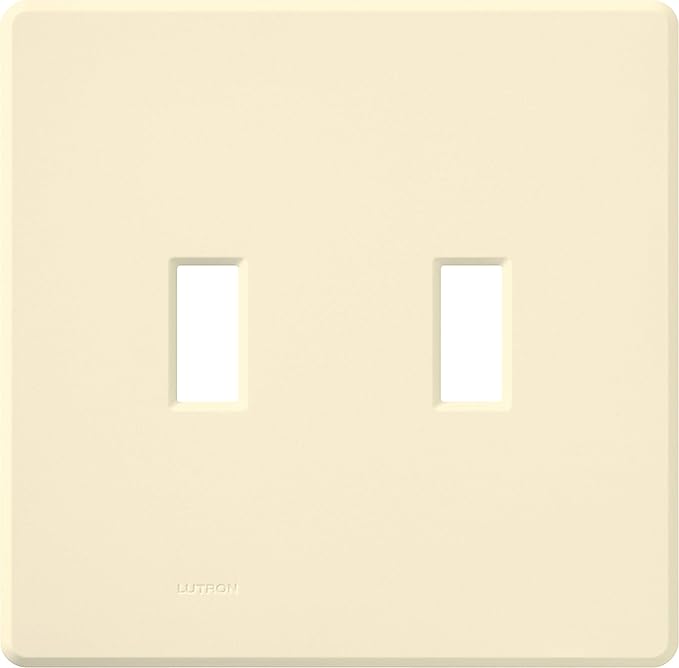 Lutron Fassada 2 Gang Wallplate for Toggle-Style Dimmer and Switches, FW-2-AL, Almond (1-Pack)