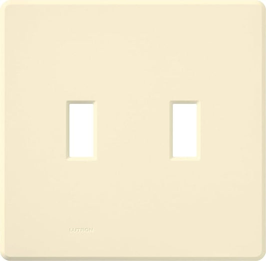 Lutron Fassada 2 Gang Wallplate for Toggle-Style Dimmer and Switches, FW-2-AL, Almond (1-Pack)