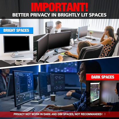 Computer Privacy Screen Filter for 27 Inch 16:9 Widescreen Monitor, Anti-Spy/Anti Glare Protector Office Accessories - WxH: 23 9/16" x 13 1/4" (598mm x 337mm) (Not for 27" 16:10)
