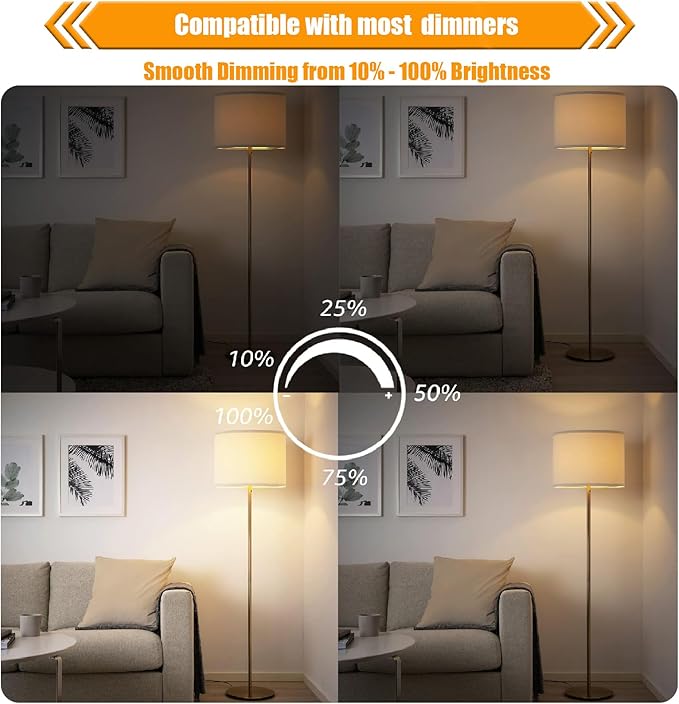 12 Pack Dimmable LED Edison Bulbs 40W Equivalent,4 Watt Filament Bulb,3000K Warm White ST19 Light Bulb,450LM E26 Vintage for Ceiling Fixtures