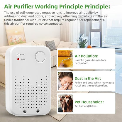 Plug-in Air Ionizers,2 Pack Cat Litter Odor Filterless,Quiet Portable Plug In Air Purifiers for Bedroom,Kitchen, Bathroom, Office,Air Freshener for Pet Odor