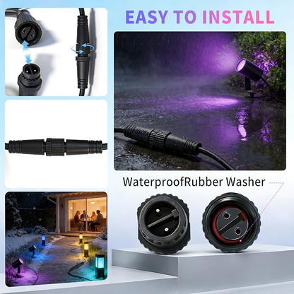 16 ft Weatherproof Extension for Philips Hue Outdoor Low Voltage Lights | Compatible with Lily Spot/XL Spot, Calla Pedestal, Econic Pathway & Amarant Light Bar - Requires hue Bridge