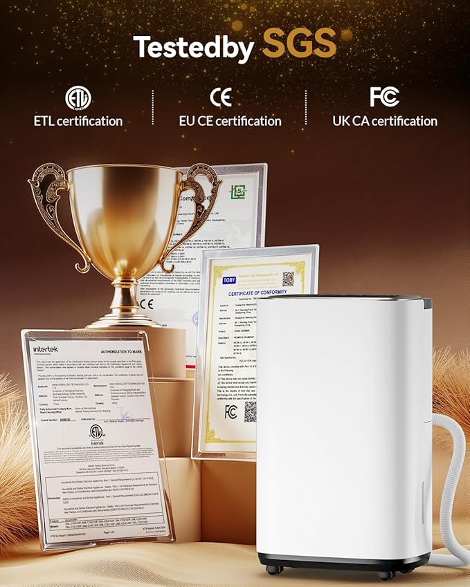 3000 Sq. Ft. Dehumidifier for Basement, 30 Pint Quiet Dehumidifiers for Home with Drain Hose, Smart Humidity Control, 24H Timer & Child Lock, Ideal for Large Rooms, Bathroom, Bedroom, Garage