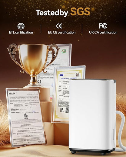3000 Sq. Ft. Dehumidifier for Basement, 30 Pint Quiet Dehumidifiers for Home with Drain Hose, Smart Humidity Control, 24H Timer & Child Lock, Ideal for Large Rooms, Bathroom, Bedroom, Garage