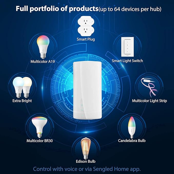 Sengled Smart LED Multicolor Light Strip Kit - 10M (32.8ft) RGBW Strip, Smart Hub & Switch, Alexa & Google Assistant Compatible, High Brightness, 2700 Lumens
