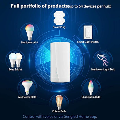 Sengled Smart LED Multicolor Light Strip Kit - 10M (32.8ft) RGBW Strip, Smart Hub & Switch, Alexa & Google Assistant Compatible, High Brightness, 2700 Lumens