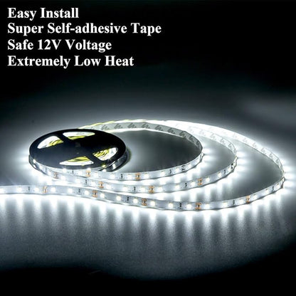 20FT White LED Strip Lights, Dimmable 6000K 360LEDs, Rope Strip Lights, Under Cabinet LED Strip Lights Tape with UL Power Supply for Kitchen, Wedding, Mirro, Not Waterproof.