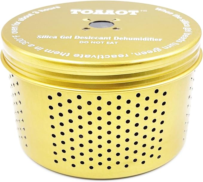 Gun Safe Dehumidifier, Moisture Absorber, 200g Small Silica Gel Desiccant Canister for Gun Cabinets & Safes, Aluminum Shell, Reusable