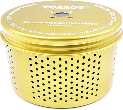 Gun Safe Dehumidifier, Moisture Absorber, 200g Small Silica Gel Desiccant Canister for Gun Cabinets & Safes, Aluminum Shell, Reusable