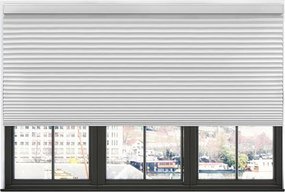 BlindsAvenue Simply Motorized Cellular Shades with Remote Control, Automatic Electric Cordless Wireless Blinds for Indoor Window, Blackout Blind, Color: White, Size: 46.5" W x 48" L