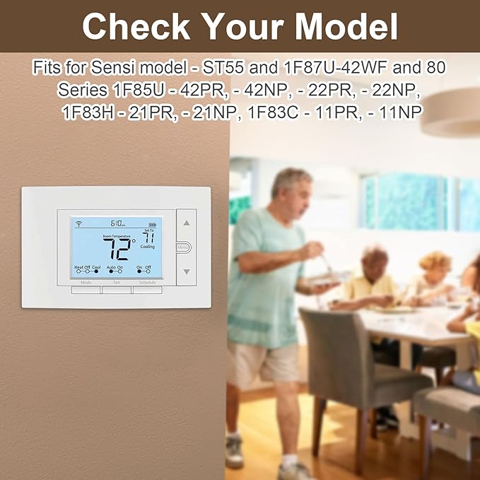 F61-2663 Wall Plate for Sensi Wi-Fi Programmable Thermostat, White Smart Thermostat Wall Plate Cover - 2 Pca