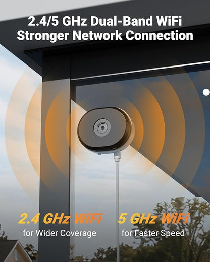 Anlapus A60 3MP 2K Window Security Camera, 2 x Plug-in WiFi Indoor Camera for Home Security, 5G/2.4G WiFi, Color Night Vision, Motion Detection, 24/7 Recording, Easy Install, US-Only Cloud Storage