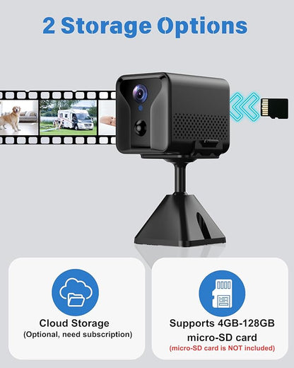 4G LTE Cellular Security Camera –2K HD No Wi-Fi Needed Wireless Indoor Cameras with SIM Card, Night Vision, AI Motion Detection, Battery Powered for Cabin, RV, Barn,Off-Grid Use