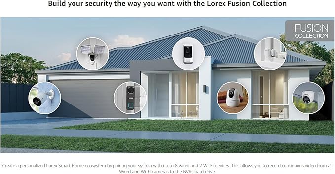 Lorex N843A82 4K 8-Channel 2TB Network Video Recorder (NVR) with Smart Motion Detection, Voice Control and Fusion Capabilities