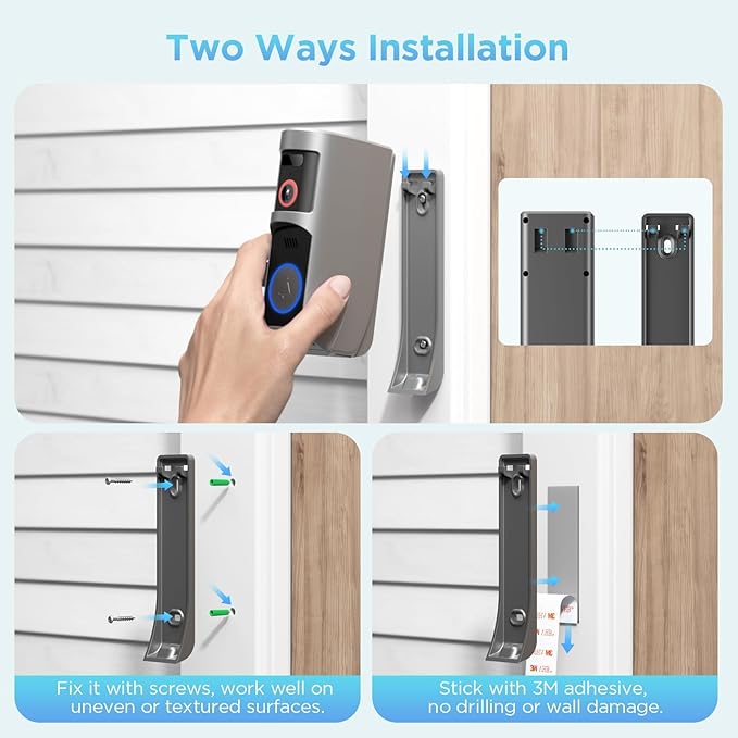 Wireless Battery Video Doorbell Camera 1080P with Chime, 92° Angle View with Pan Rotation 60°, Two Way Audio, AI Motion Detection, IR Night Vision and Cloud Storage, 2.4G Wi-Fi only