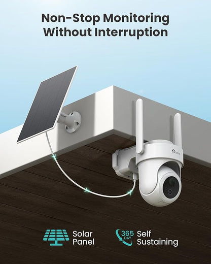 4K Security Cameras Wireless Outdoor No Subscription, 360° PTZ Home Security Cameras System, 64G Local Storage HomeBase, Human/Vehicle/Pet Recognition AI, Color Night Vision, 2 Cam-Kit