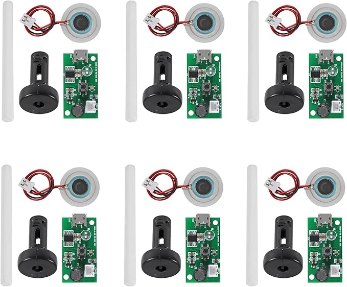 6PCS USB Humidifieration Atomization Disc Spray Humidifier Module 5V Mirco USB Humidifier Atomization Drive Circuit Board with Timing Switchfor DIY Home