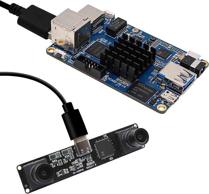MMlove USB Stereo Camera Synchronous Dual Lens 1080P 60FPS Camera Module 4MP 3D Webcam 117° Wide Angle View Lightburn Webcam USB2.0 Plug & Play for VR Face Recognition Streaming,PC/Laptop/Raspberry Pi