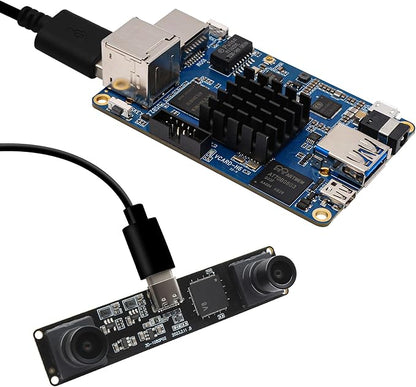 MMlove USB Stereo Camera Synchronous Dual Lens 1080P 60FPS Camera Module 4MP 3D Webcam 117° Wide Angle View Lightburn Webcam USB2.0 Plug & Play for VR Face Recognition Streaming,PC/Laptop/Raspberry Pi