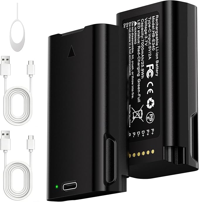 Lesaps 2-Pack Replacement Battery for eufy Video Doorbell E340, 7000mAh Rechargeable Li-ion Battery Pack with Type-C Charging, Multi-Protection Backup Battery for eufy E340
