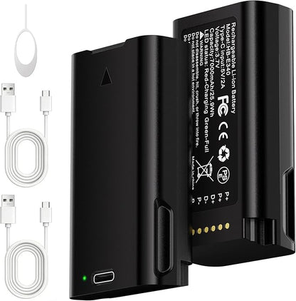 Lesaps 2-Pack Replacement Battery for eufy Video Doorbell E340, 7000mAh Rechargeable Li-ion Battery Pack with Type-C Charging, Multi-Protection Backup Battery for eufy E340