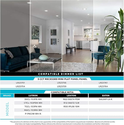 LUXRITE 4 Inch Ultra Thin LED Recessed Light with J-Box, 10W, 5 Color Options 2700K | 3000K | 3500K | 4000K | 5000K, Dimmable Wafer Lights, 750 Lumens, Brushed Nickel, Energy Star, IC Rated