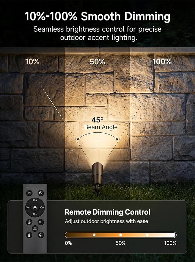Gardenreet MR16 LED Light Bulb, 5W Tunable White 2700K-6500K with Remote, Dimmable Halogen Replacement for Enclosed Outdoor Landscape Spotlights, GU5.3 Bi-Pin 12V Low Voltage, 450LM 45° Beam, 6 Pack
