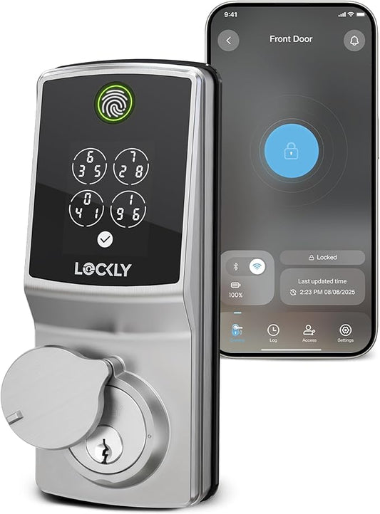 Lockly Secure Pro (Latest Version), Smart Lock with Built-in Wi-Fi, New-Gen Fingerprint Door Lock, Keyless Entry Deadbolt, PIN Genie Keypad, Auto Lock, App Remote Control, Easy Installation