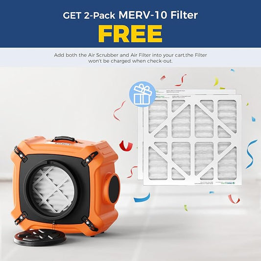 ALORAIR PureAiro HEPA Max 970 industrial Air Scrubber, 3-Stage Filtration System, GFCI Outlet, Negative Air Scrubber Water Damage Restoration Interior Decoration