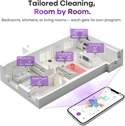 MONSGA Robot Vacuum and Mop Combo, 7000Pa Robotic Vacuum with Lidar Navigation, 180mins Runtime, Tangle-Free Robot Mop, 5 Editable Maps, APP/Remote/Voice Control, Ideal for Hard Floors and Carpets