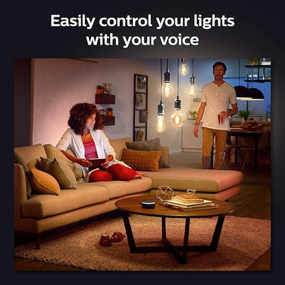 Philips Hue Smart 60W G40 Filament LED Bulb - White Ambiance Warm-to-Cool White Light - 2 Pack - 550LM - E26 - Indoor - Control with Hue App - Works with Alexa, Google Assistant and Apple Homekit